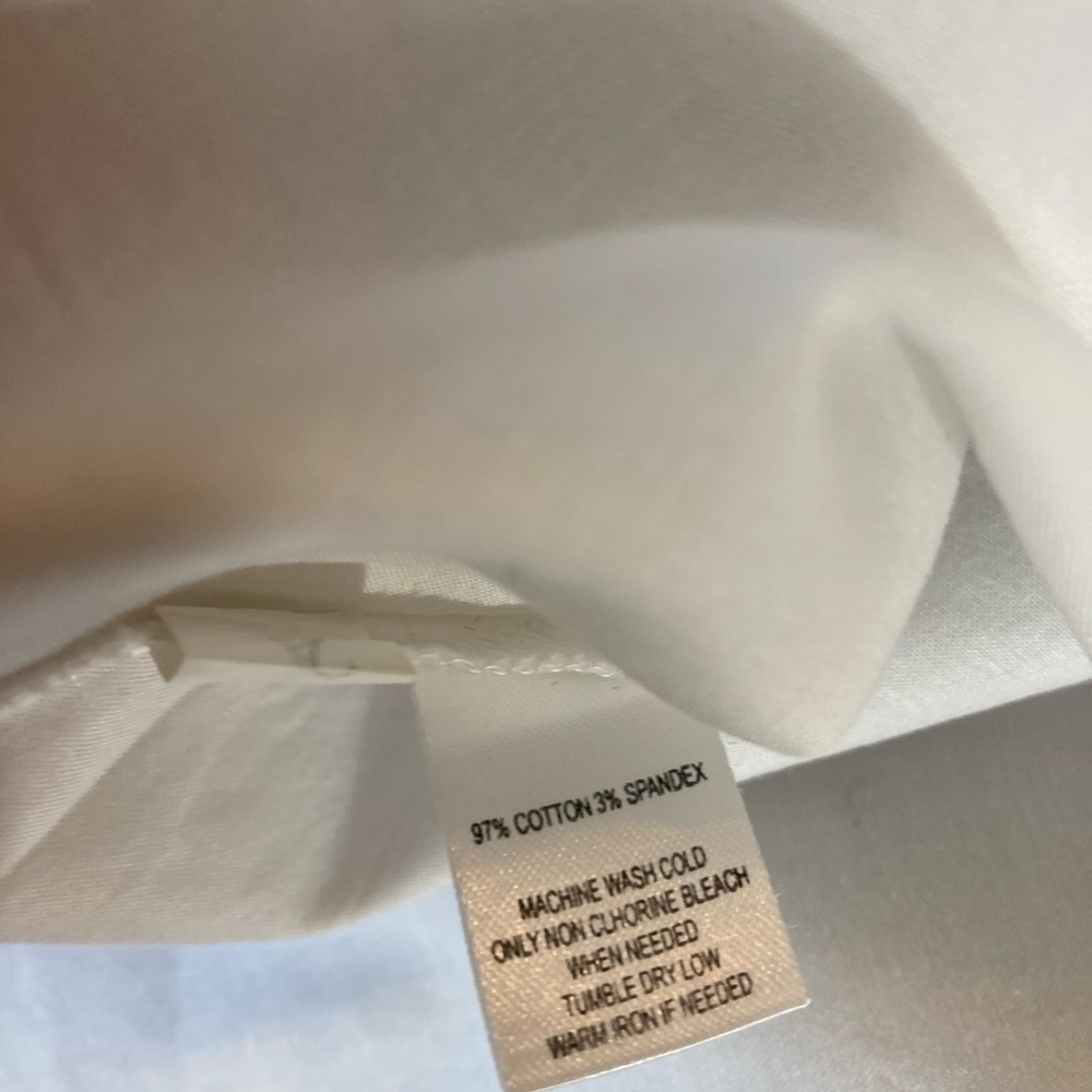 LOFT White Ruffle Button Front Long Sleeve Blouse Size 8 - Picture 5 of 5